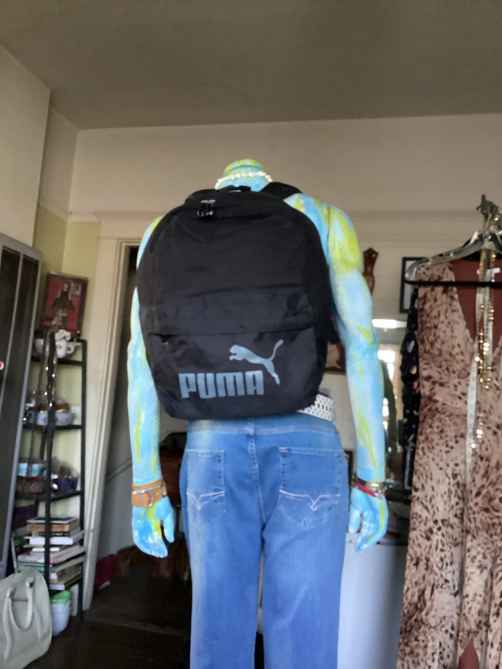 Puma Black Backpack with Gray Logo for Men